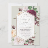 Floral Monogram Fall Wedding Einladung (Vorderseite)