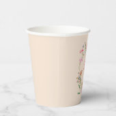 Floral Monogram Gender Neutral Baby Shower Pappbecher (Rechts)