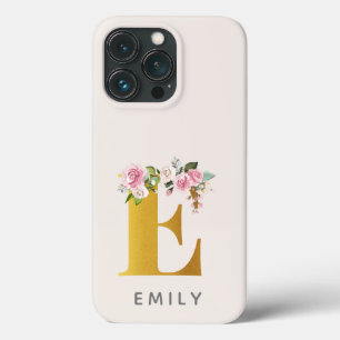 Floral Monogram Gold-Effekt Personalisierte Bezeic Case-Mate iPhone Hülle