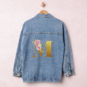 Floral Monogram Gold Letter M Wedding Jeansjacke (Hangar)