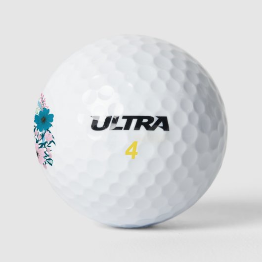 Floral Monogram Golf Balls Golfball (Logo)