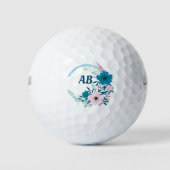 Floral Monogram Golf Balls Golfball (Vorderseite)
