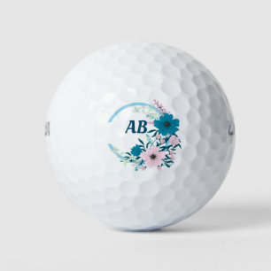 Floral Monogram Golf Balls Golfball