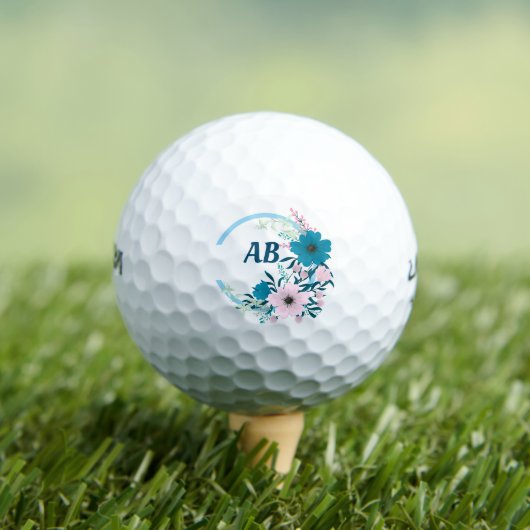 Floral Monogram Golf Balls Golfball (Insitu T-Shirt)
