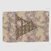 Floral Monogram Initial A Your Name Elegant Golfhandtuch (Horizontal)