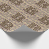 Floral Monogram Initial B Your Name Elegant Geschenkpapier (Ecke)