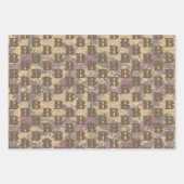 Floral Monogram Initial B Your Name Elegant Geschenkpapier Set (Vorderseite 2)