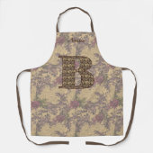 Floral Monogram Initial B Your Name Elegant Schürze (Vorderseite)
