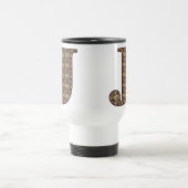Floral Monogram Initial J Elegant Reisebecher (Mittel)
