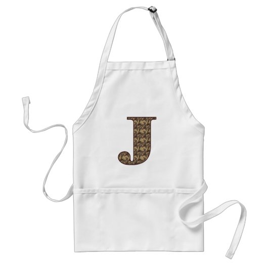 Floral Monogram Initial J Elegant Schürze (Vorne)