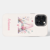 Floral Monogram iPhone 13 Pro Max Fall Hülle (Rückseite (Horizontal))
