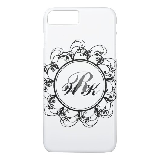 Floral Monogram iPhone 7 Fall in weiß Case-Mate iPhone Hülle (Rückseite)