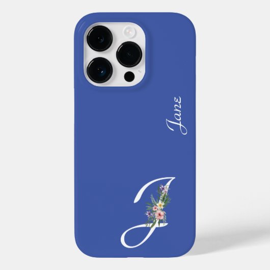 Floral Monogram J Retirement Case-Mate iPhone Hülle (Rückseite)