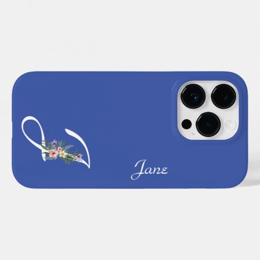 Floral Monogram J Retirement Case-Mate iPhone Hülle (Rückseite (Horizontal))