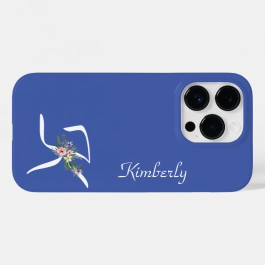 Floral Monogram K Retirement Case-Mate iPhone Hülle (Rückseite (Horizontal))