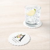 Floral Monogram Letter A Custom Name and Date Untersetzer (Vor Ort)