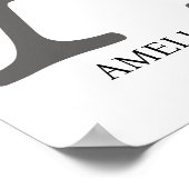 Floral Monogram Letter A Name Kinderzimmer Modern Poster (Ecke)