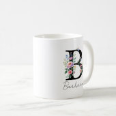 Floral Monogram – Letter B Kaffeetasse (VorderseiteRechts)