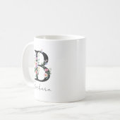 Floral Monogram – Letter B Kaffeetasse (Vorderseite Links)
