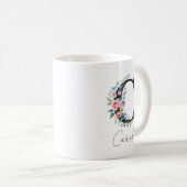  Floral Monogram – Letter C Kaffeetasse (VorderseiteRechts)