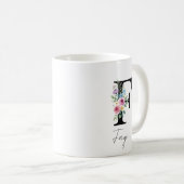 Floral Monogram – Letter F Kaffeetasse (VorderseiteRechts)