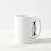  Floral Monogram – Letter I Kaffeetasse (VorderseiteRechts)