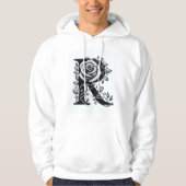 Floral Monogram Letter K Hoodie (Vorderseite)