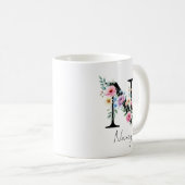  Floral Monogram – Letter N Kaffeetasse (VorderseiteRechts)