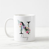  Floral Monogram – Letter N Kaffeetasse (Links)