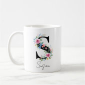 Floral Monogram – Letter S Kaffeetasse (Links)