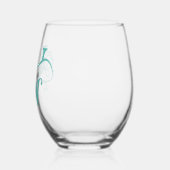 Floral Monogram Letter W Name Ändern Farbe Weinglas Ohne Stiel (Links)