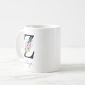  Floral Monogram – Letter Z Kaffeetasse (Vorderseite Links)