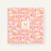 Floral Monogram Notebook Journal Notizblock (Vorderseite)