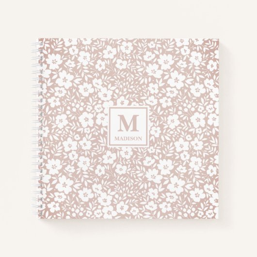 Floral Monogram Notebook Journal Notizblock (Vorderseite)