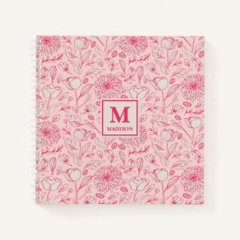 Floral Monogram Notebook Journal Notizblock