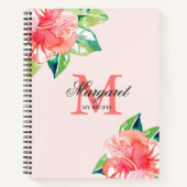 Floral Monogram Personal Cooking Rezepte Notebook Notizblock (Vorderseite)