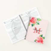 Floral Monogram Personal Cooking Rezepte Notebook Notizblock (Innenseite)