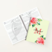 Floral Monogram Personal Cooking Rezepte Notizblock (Innenseite)