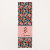 Floral Monogram Pink Blue William Morris Style Yogamatte (Vorderseite)