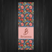 Floral Monogram Pink Blue William Morris Style Yogamatte
