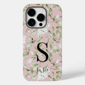 Floral Monogram Script Name Case-Mate iPhone Hülle (Rückseite)