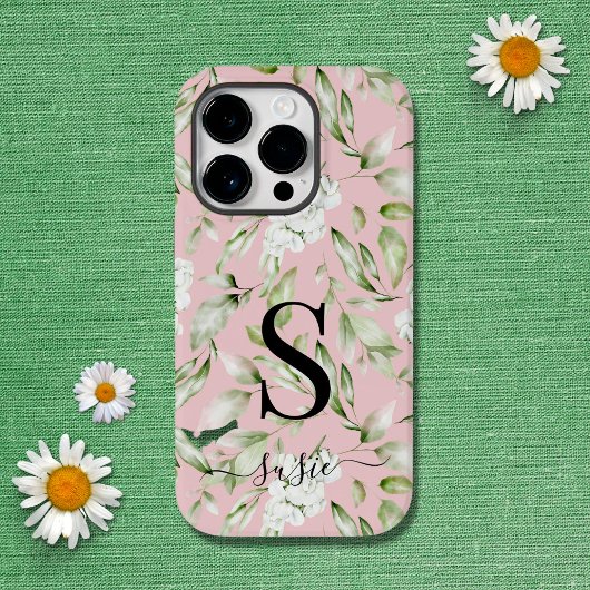 Floral Monogram Script Name Case-Mate iPhone Hülle