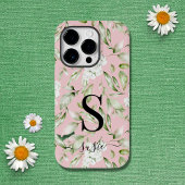 Floral Monogram Script Name iPhone Hülle