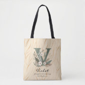 Floral Monogram V – Graceful Botanical Letter Art Tasche (Vorderseite)
