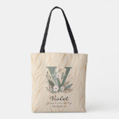 Floral Monogram V – Graceful Botanical Letter Art Tasche (Rückseite)