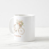 Floral Monogram Vintag Bike Kaffeetasse (Vorderseite Links)
