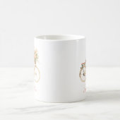 Floral Monogram Vintage Bike Kaffeetasse (Mittel)
