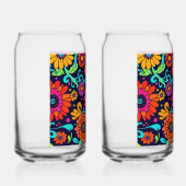 Floral Monogram Wedding Champagne Flutes Dosenglas (Rechts)