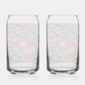 Floral Monogram Wedding Champagne Flutes Dosenglas (Rückseite)