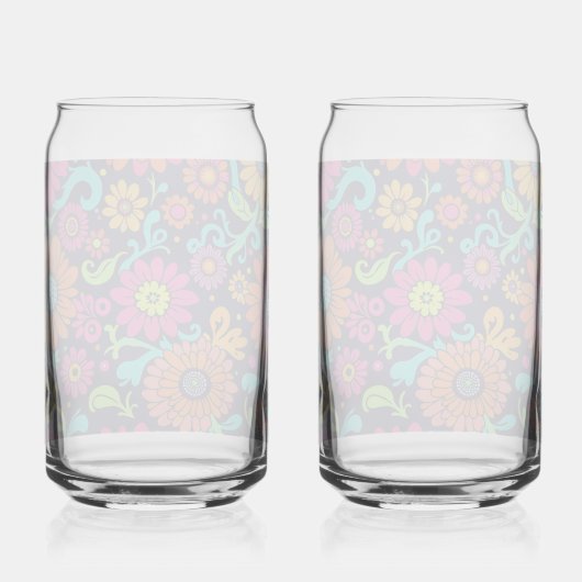 Floral Monogram Wedding Champagne Flutes Dosenglas (Rückseite)